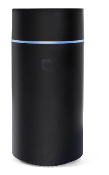 Nomad Mini Diffuser — matte black, ambient blue light ring